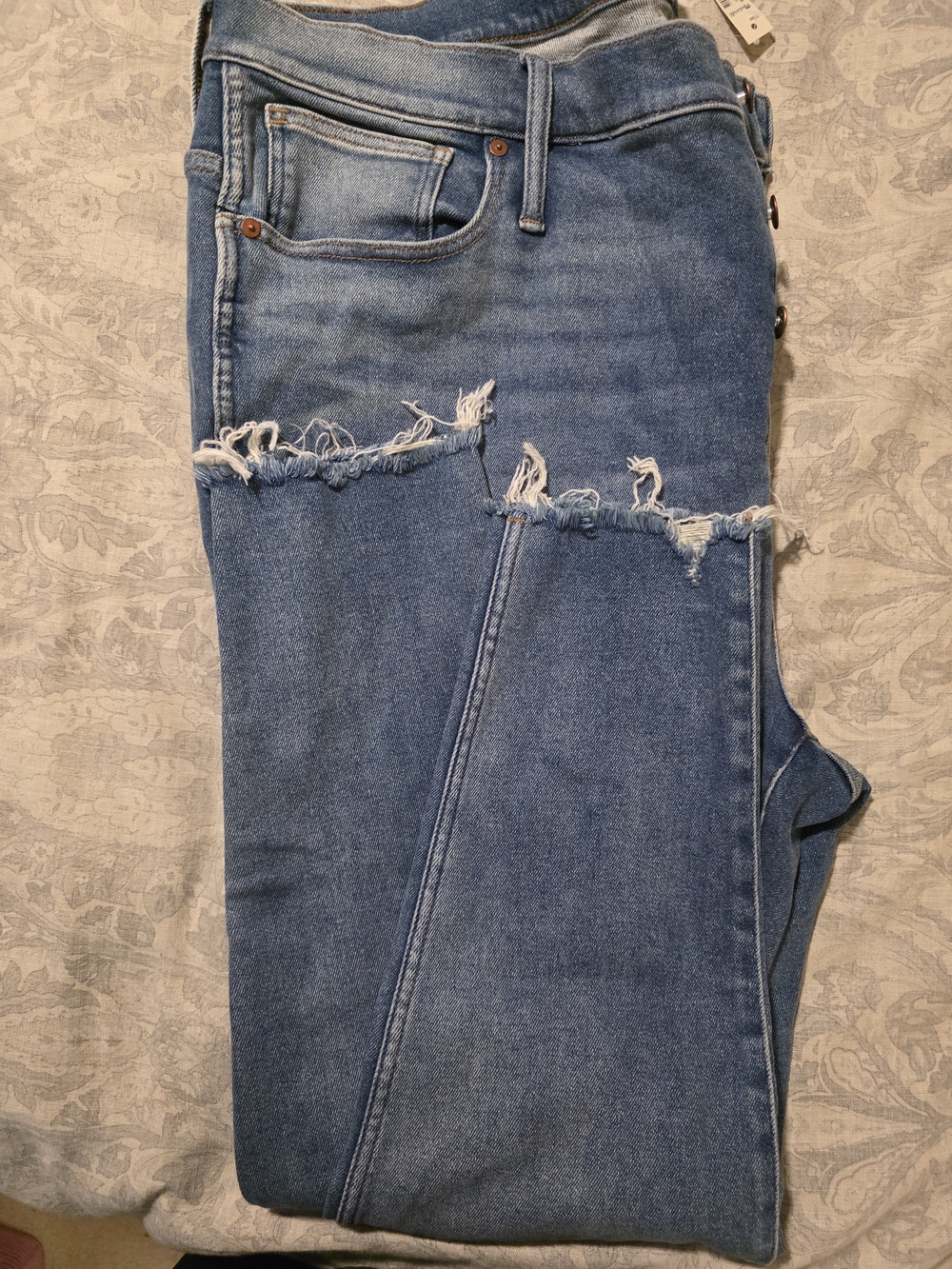 Madewell Medium Blue High-Rise Button-Fly Cropped Jeans - Picture 4 of 10